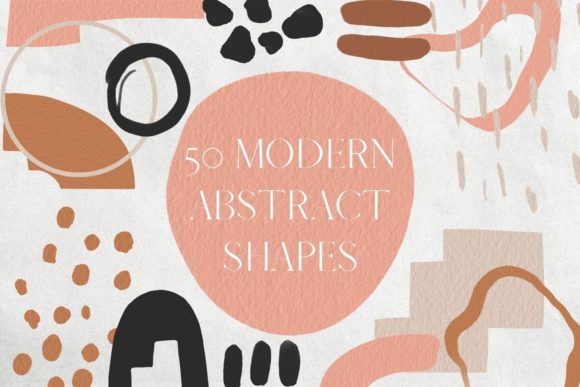 Download Beige, Pink, Brown Abstract Shapes - Brown Collection